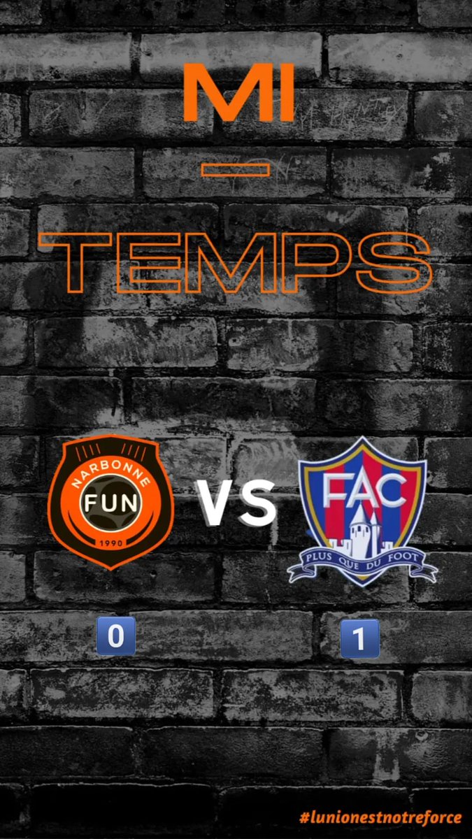 FUNarbonne's tweet image. C'est la Mi-Temps entre #FUNFAC 0-1 
#LUnionEstNotreForce 🟠⚫️💪 #Narbonne #Aude #R1 #Régionale1 #Occitanie #football #TeamFUN