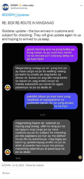 PSProjectsPh's tweet photo. Hello, everyone! I'm writing to update you on the SMCU and Callin albums that are delayed. Me and a couple of people have taken action and went to the barangay of the owners of DOSPH Pasabuy / Dolls Online Shop last Sept 14 investigate what's taking this so long.
(1/6) https://t.co/ss5XHDnb2B
