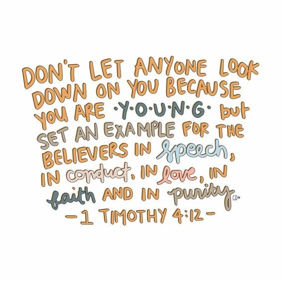 Don’t let anyone look down on you because you are young, but set an example for the believers in speech, in conduct, in love, in faith and in purity. 1 Timothy 4:12

#bible #NFT #NFTs #FreeMint
