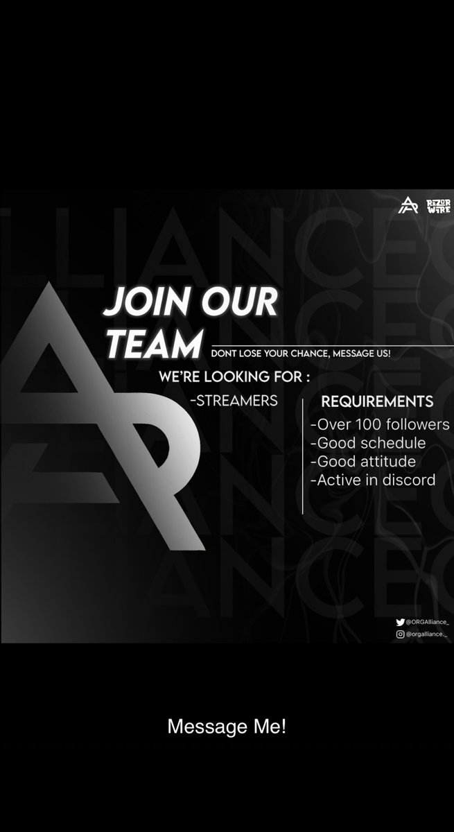 AEEsportsGG's tweet photo. We Are Looking For Streamers!!
Come Join The Alliance Fam!🚨
Details Provided In Dms!
#facebookstreamers #twitchstreamers #allfiliatetwitch #youtubestreamers https://t.co/FeWsUtXUBH