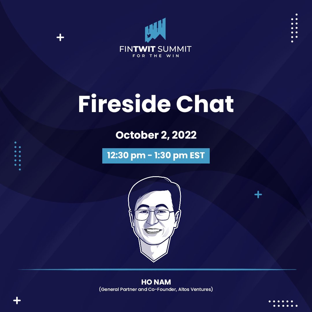 dhaval_kotecha's tweet photo. It's Day 3 of the FinTwit Summit 2022.

We're having a fireside chat with @honam today at the @FintwitSummit 

If you've any questions for Ho, please feel free to ask below 👇 https://t.co/zZdV8QBWGx