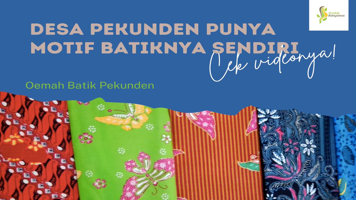 Masih dalam rangka Hari Batik Nasional, berikut liputan Produk Banyumas di Oemah Batik Pekunden Banyumas

yang ternyata punya motif khasnya sendiri.. jadi, mari kita simak videonya

Silakan subscribe, komen dan share jika berkenan 😊🙏

youtu.be/gTArH6hvivY