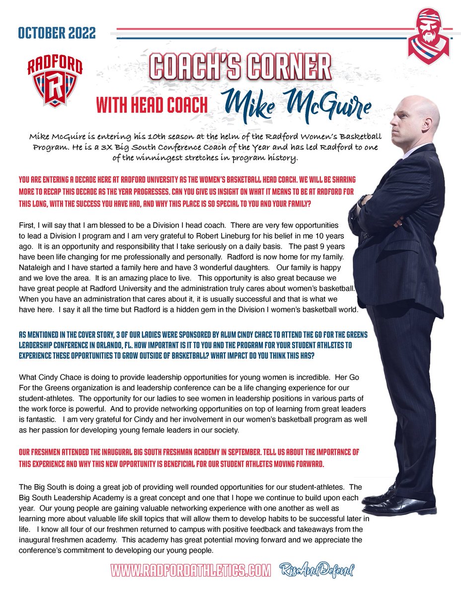 The October Newsletter is here🛡️‼️ 

#RadfordTough | #RiseAndDefend