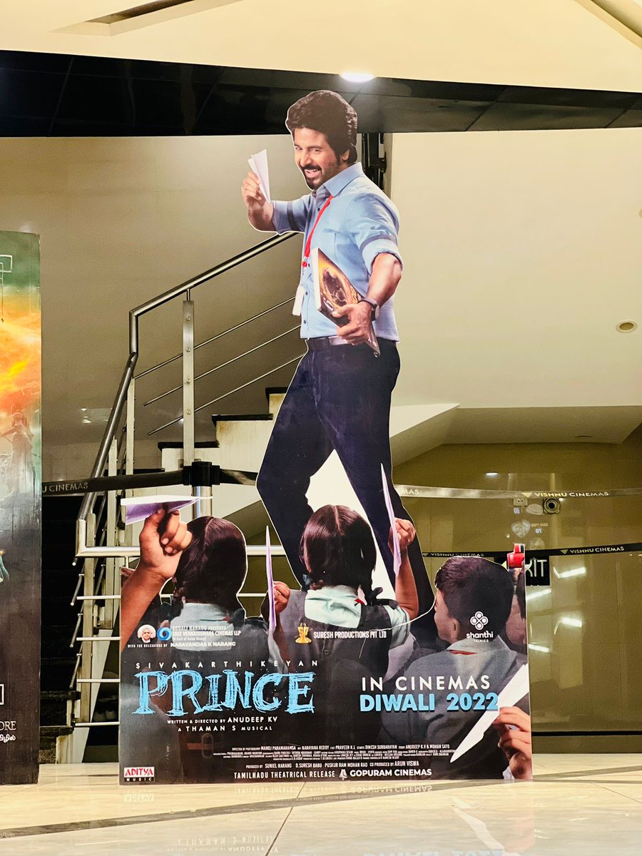 VishnuCinemas's tweet photo. #Prince arrived 🤍@VishnuCinemas #PrinceFromDiwali @Siva_Kartikeyan https://t.co/xKvIdHJ83j