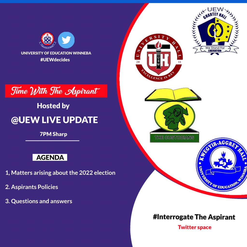 Moskiflow's tweet photo. Got questions?
Tune in with us this evening as we have an interaction with Hall Aspirants in the coming Elections here at UEW.
#uewdecides #visitUEW #Aggrey #Ghartey
https://t.co/RkaafRtmpa https://t.co/RZlflVB99z