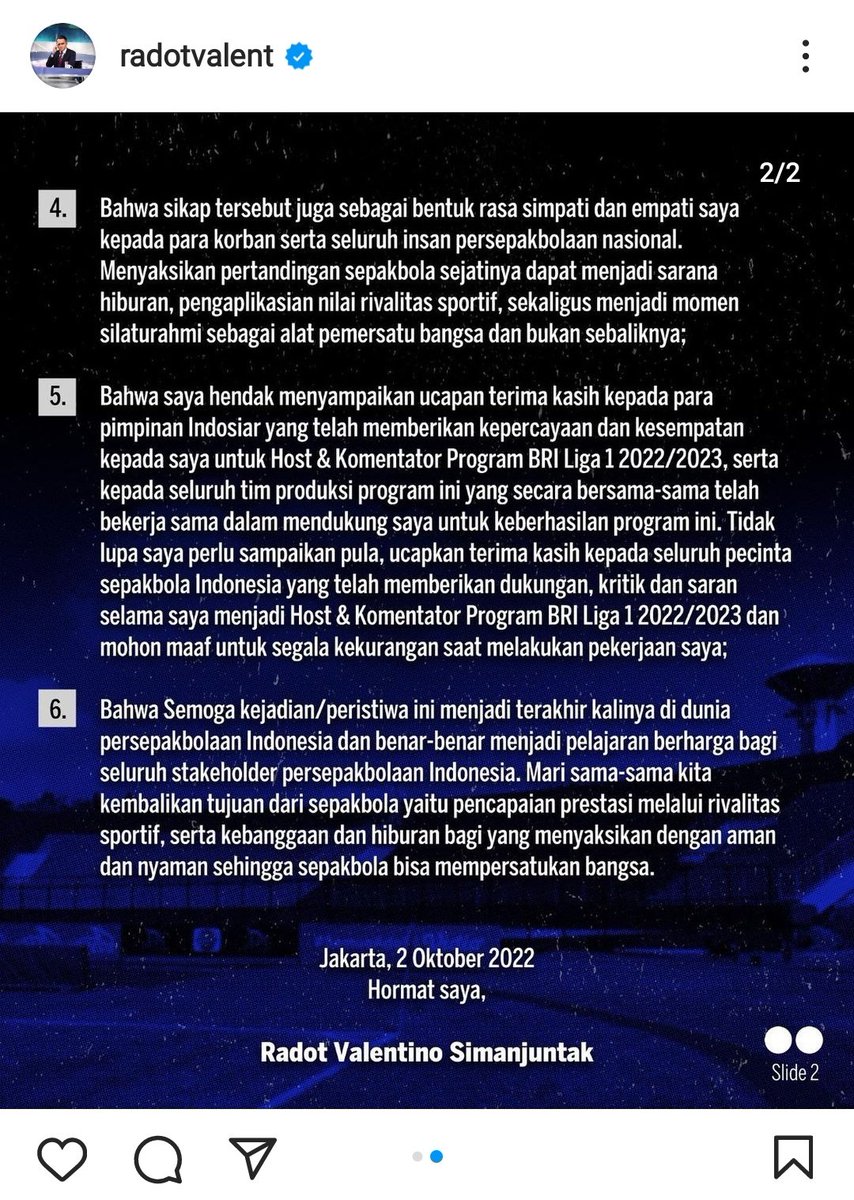 Jakartalk's tweet photo. Rasa bersalah dari seseorang yang padahal hanya seorang komentator, kali ini lo keren bang @radotvalent ✊🏻

Jadi gimana pihak² yang berkaitan langsung? Kapan nyusul mundur? Apa ngga malu? https://t.co/K6KoLGlQma