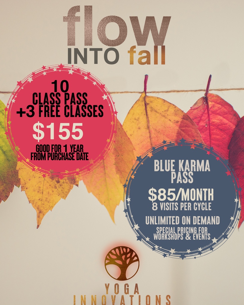 Don’t miss out on our Fall Specials! 🍂 Limited Time offer!* Head over to our website yogainnovations.com to purchase 🍂