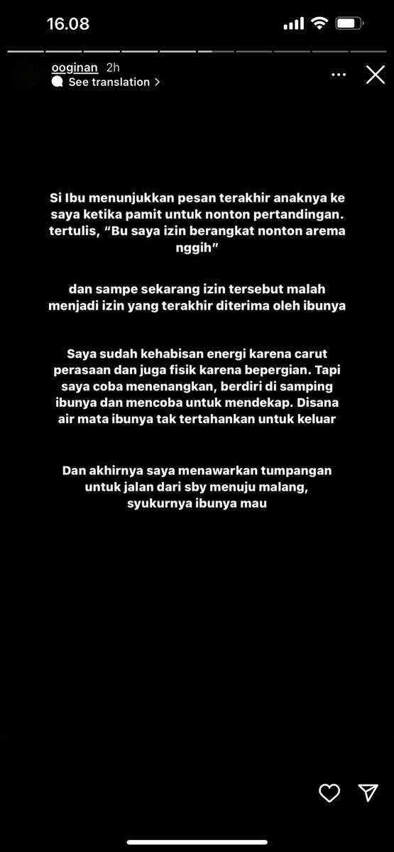 aMrazing's tweet photo. Reading ooginan’s instagram story wrecked me over and over. This is beyond sad. Can’t imagine how painful it is for Bu Yuli. Rest in peace Bregi dan seluruh korban #kanjuruhan 🥀🥀🥀 https://t.co/MKWoFhv5ia