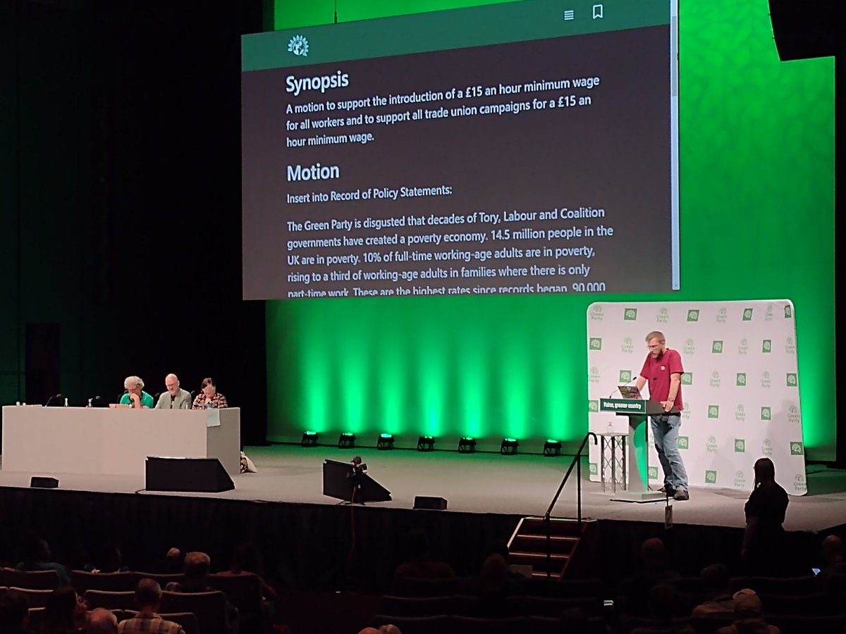 *We live in a poverty economy, created by decades of Tory, Labour and Lib-Dem governments, and it's time to fight back!*

Fantastic speech from @sallonsax at #GPC22 in favour of a £15 minimum wage!