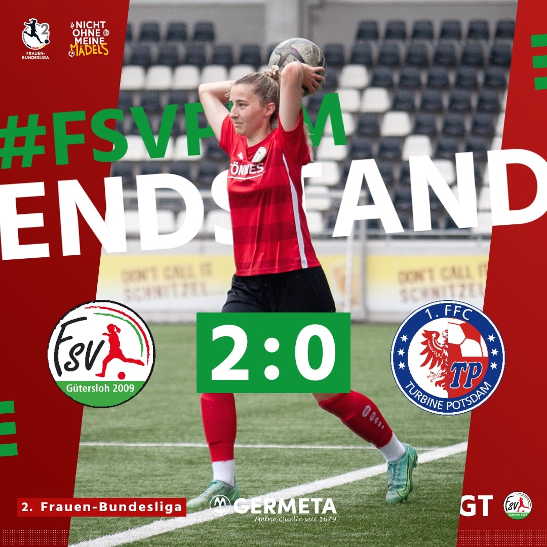 fsvguetersloh's tweet photo. Wir gewinnen mit 2:0 gegen @Turbine_Potsdam II 😍❤️🤍💚

#FSVPDM #FSVGT #MitEuchFürEuch #2FBL #NichtOhneMeineMädels #kommadie https://t.co/VlJzfFqK0n