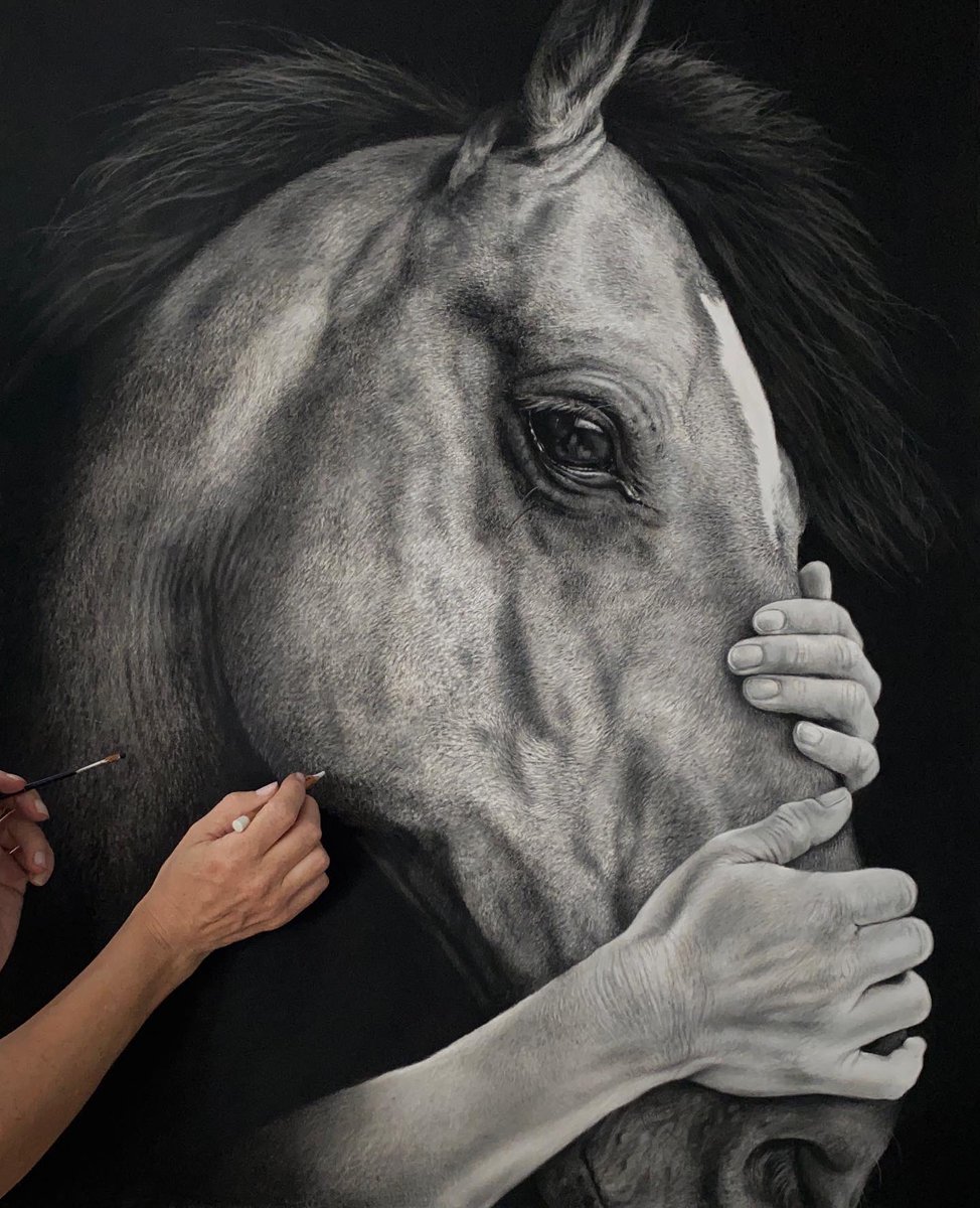 wildlife_art's tweet photo. Hoping to have this drawing finished next week…. 🐎🐎🐎 (monochrome pastel pencils and soft pastel on board)

https://t.co/9FkMQyLNLT

#drawinghorses #horsedrawings #pastelpaintings #pastelpencil #blackandwhiteart #drawrealistic #realismartwork #sketchart #equine #animalartwork https://t.co/EBfGyrlFVX