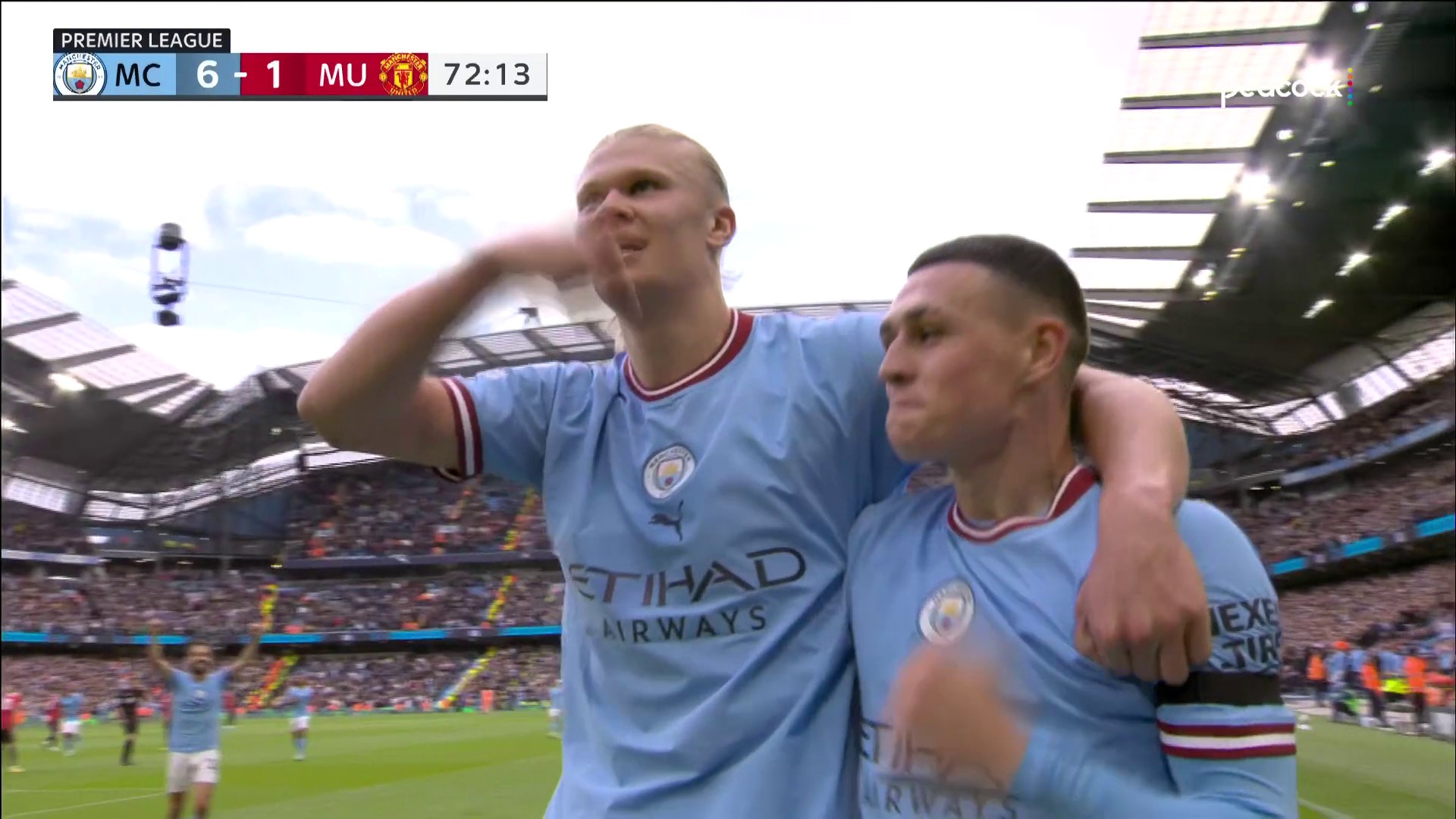 A FIRST PREMIER LEAGUE HAT-TRICK FOR PHIL FODEN! 🎩 

🎥 via @NBCSportsSoccer 

”