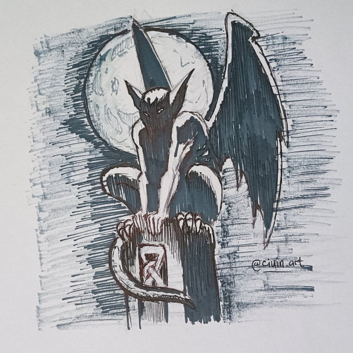 kalsinmotion's tweet photo. gargoyle

#inktober #inktober2022 #inktober2022gargoyle #inktober2022day1 #artistsontwitter #illustration #イラスト https://t.co/P3w3Ey829a