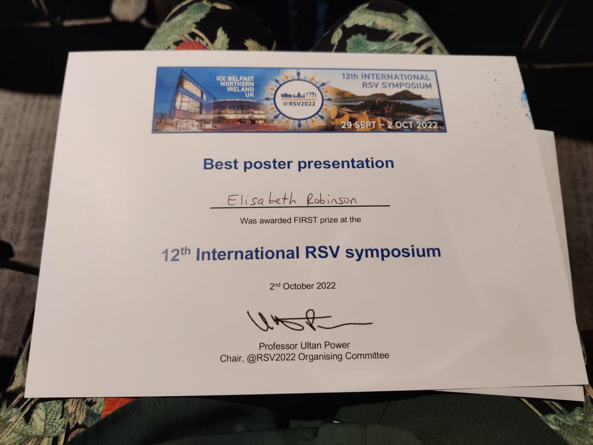 Huge congratulations to Lizzie Robinson from UCL GOS ICH who won the prize for the best poster for her work on RSV and neutrophil migration at RSV2022! @RSV2022 @nowDrRob @Dr_ClaireSmith @UCLchildhealth