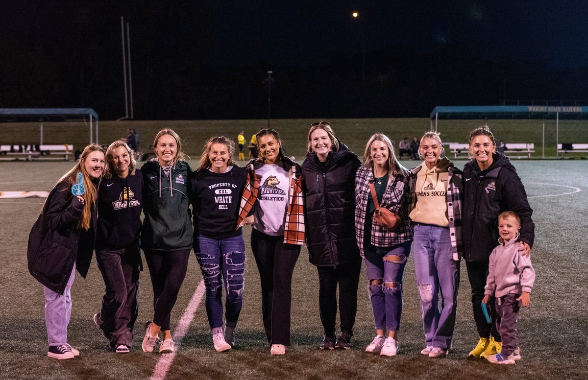 WSU_wSoccer's tweet photo. Welcomed back some amazing Wright State women’s soccer alums at last night’s match!

Love our #RaiderFamily.💚💛 https://t.co/ewrDcBkkBK