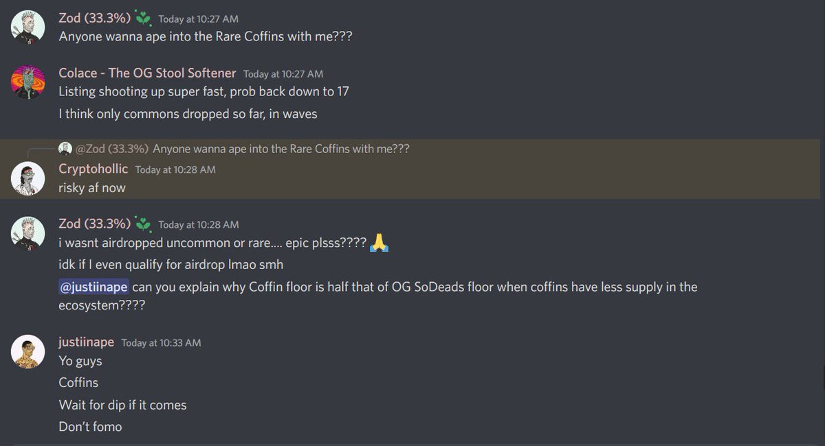 CryptoZod3's tweet photo. @justintrades always got our back in the @DeGodsCommunity 💪 Always the best alpha right at your finger tips in the @DeGodsNFT Dao 💎 Still top NFT in Solana, but I'm ready to see where @SoDeadNFT takes us 🚀

#SolanaNFTs #DeGods #SoDeads #WAGMI https://t.co/mG2iEf19Ch