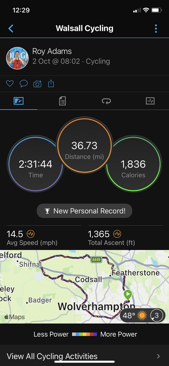 RoyAdams1963's tweet photo. Nice Sunday morn spin out, winter leggings are out! Even tho it wasn’t that cold 🤔nice few miles in my legs @stagescycling @Giant_Sponsor #kaskhelmets @GarminUK #735xt https://t.co/gwvYW69EQT