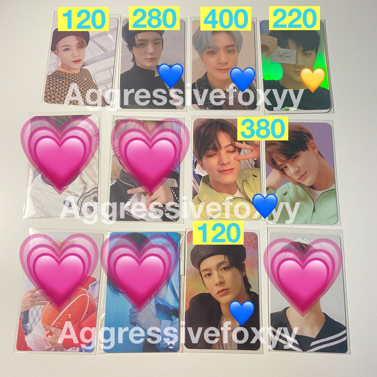 aggressivefoxyy's tweet photo. Wts jeno การ์ด เจโน่ 

We go up
hlft kihno hello ver
ar 2020
hologram 2018
ssgt photo pack 2021
hlft lenticular 
ar 5th anniversary (250 baht : ยังไม่แกะ)

💙 full set
💛 defect

ราคาตามภาพค่ะ 

#ตลาดนัดnct #ต���าดนัดnctdream https://t.co/2jPvbPcpf7