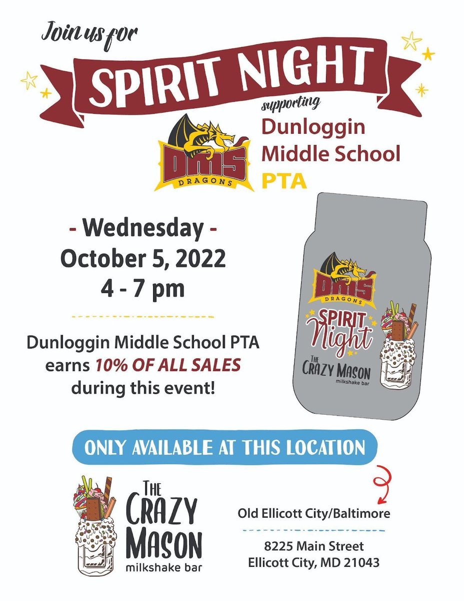 DunlogginMSPTA's tweet photo. Don't forget Wednesday is a day off from school and a perfect time to come to OEC at Crazy Mason to support Dunloggin! https://t.co/Tf2RRAt4hR