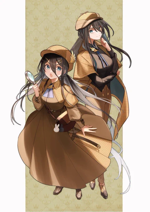 似ているけど真反対な雰囲気の二人をよく描きます #自創作女子イラストフェス01 