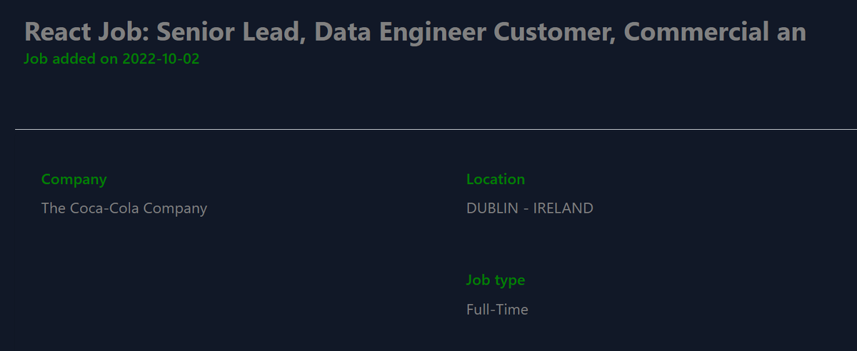 fullstackjob's tweet photo. New React JS Job: Senior Lead, Data Engineer Customer, Commercial an
#react #reactjs #javascript #JavaScriptJobs #JSJobs #techjobs #devjobs
https://t.co/VUpuRWbPWn https://t.co/A2xTtXPkuU
