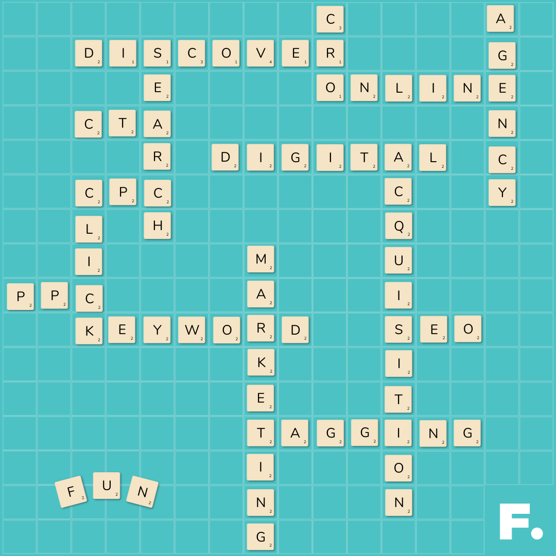 Found_Online's tweet photo. With 3 tiles left to place...what's the final word? π
Clue: it's the solution to all of your #digitaldiscoverability issues π
Happy Sunday - let us know the final word made (if you manage to figure it out) below!!!
#puzzle #sundaypuzzle #solution #scrabble https://t.co/G8BLcIDbY2
