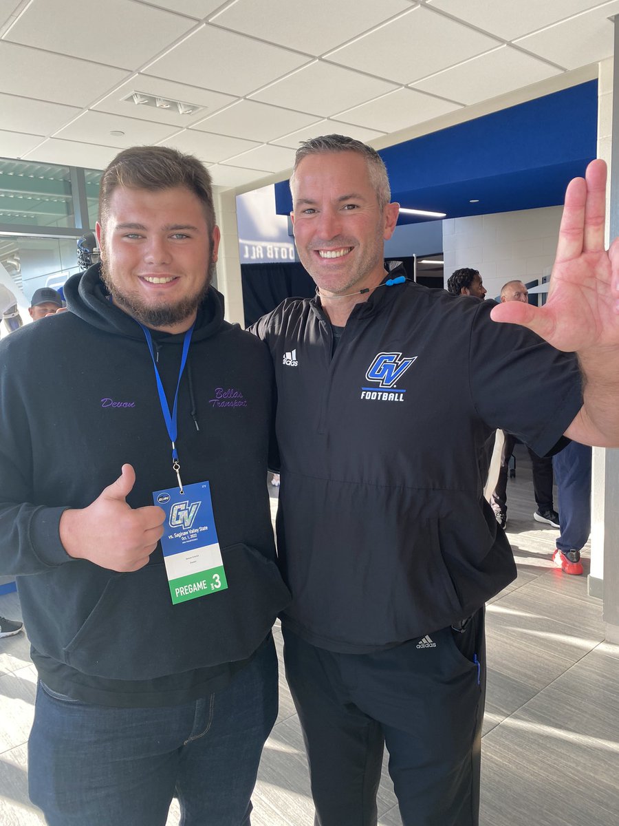Devonemrick3's tweet photo. Thank you to Coach Wooster and the entire GVSU Coaching staff for inviting me for a game day visit yesterday! I had an amazing time and look forward to talking somemore and coming back for another visit!! @CoachBibbsGVSU @CoachWooster @CoachMitchGVSU https://t.co/wLduy8zVpC