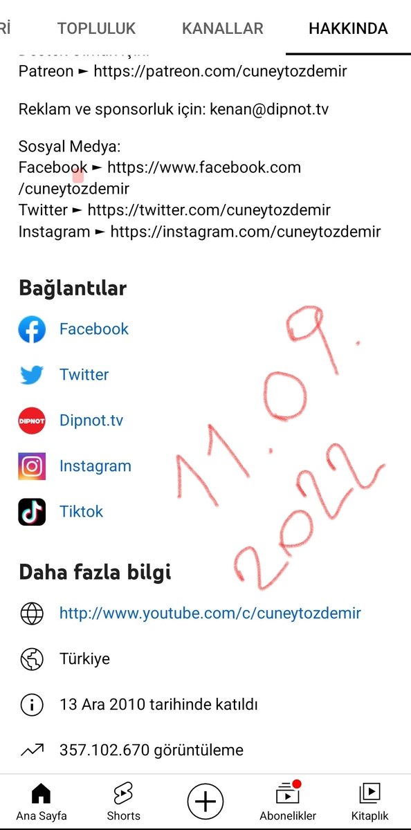 Yaklaşık bir aydır Cevheri G. <a href="/cevheriguven/">Cevheri Güven</a>

ve

Cüneyt Özdemir'in
<a href="/cuneytozdemir/">cüneyt özdemir</a> 

YouTube kanallarında ki izlenme sayılarını takip ediyorum.

11.09.2022 tarihinden bugüne kadar;

Cevheri G.: 6 milyon 85 bin 339 defa izlenirken

Cüneyt Ö.: 3 milyon 290 bin 919 defa izlenmiş...