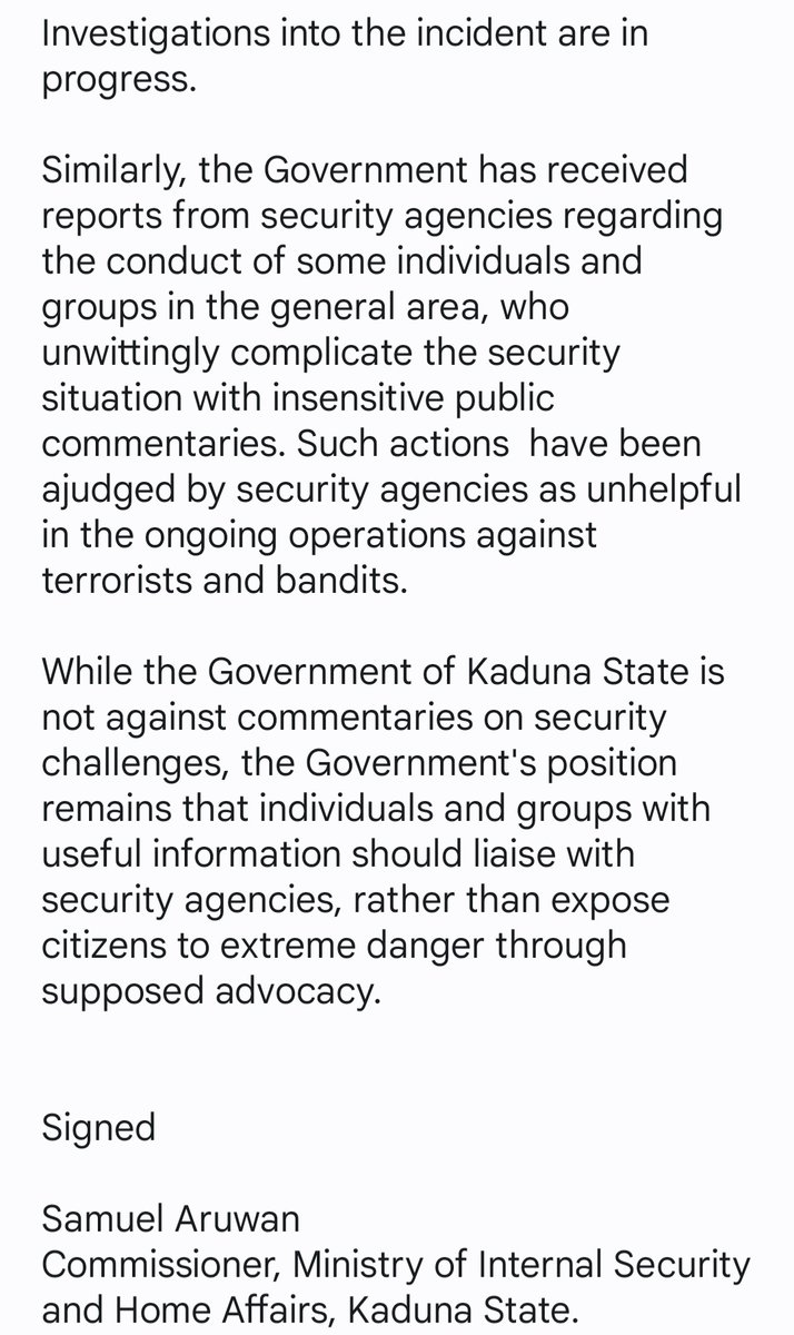MISHA Kaduna tweet media