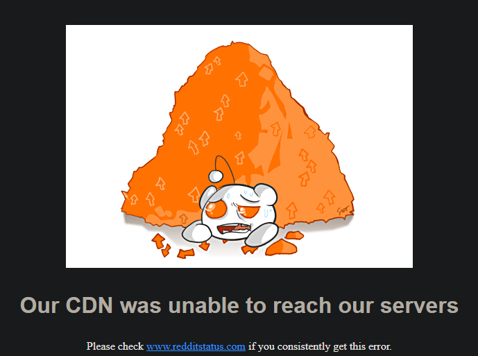 Iantnova's tweet photo. @Reddit #reddit #redditstatus
It's down but it's not down? https://t.co/l0LYs4mC90