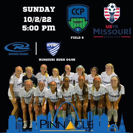 _PinnacleFC's tweet photo. State Cup Semifinal Sunday! https://t.co/vSl6UGJVBQ