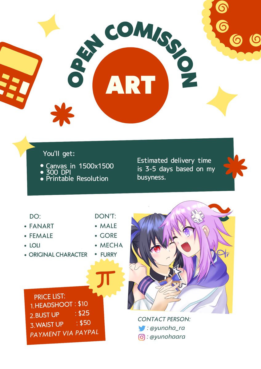 yunoha_ra's tweet photo. [ Retweets are really appreciated!!]
Open Commission 

Don't hesitate to ask me anything on my DM📩
Thank you very much !
#commissionsopen #commissions #illustration  #digitalart #Artcommission #animecommission #opencommission #Anime #Vtuber #Hololive @cmsn_ART @CmsnArtist_Id https://t.co/LNBC3cjmbm