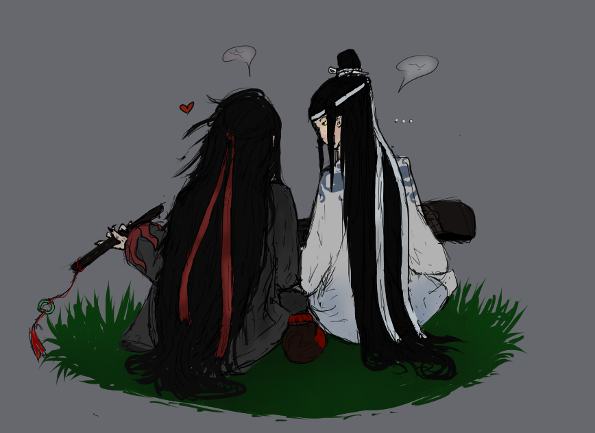 cosmicmaw's tweet photo. Have been working on commissions n personal art so not a lot to post, but! Have this #mdzs sketch I did I think the vibe is cute enough to post hehehe. 

More art coming soon, and some spooky month stuff too 👀 https://t.co/sQCM5NLqRm