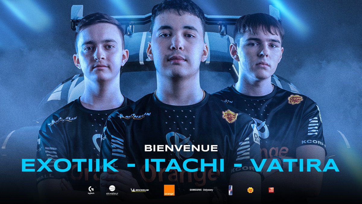 KarmineCorp's tweet photo. La Karmine Corp vous présente son nouveau roster #RLCS pour la saison 2022-23 :

🇫🇷 @exotiikrl 
🇲🇦 @itachi_rl 
🇫🇷 @Vatira5 

🇧🇪 @Eversax 

Souhaitez-leur la bienvenue dans la famille #KCORP ! 💙🟦 https://t.co/qK48N9SZMD