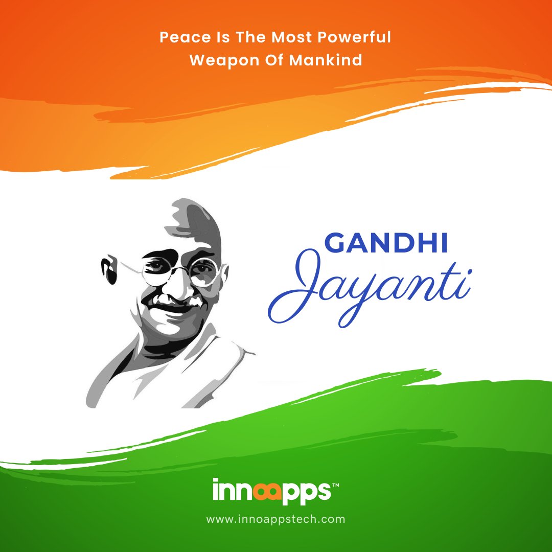 innoappsTech's tweet photo. This Gandhi Jayanti, let's follow the values cherished by Mahatma Gandhi.
#GandhiJayanti #AzadiKaAmritMahotsav #iat #innoapps https://t.co/HGEYf2g0ra