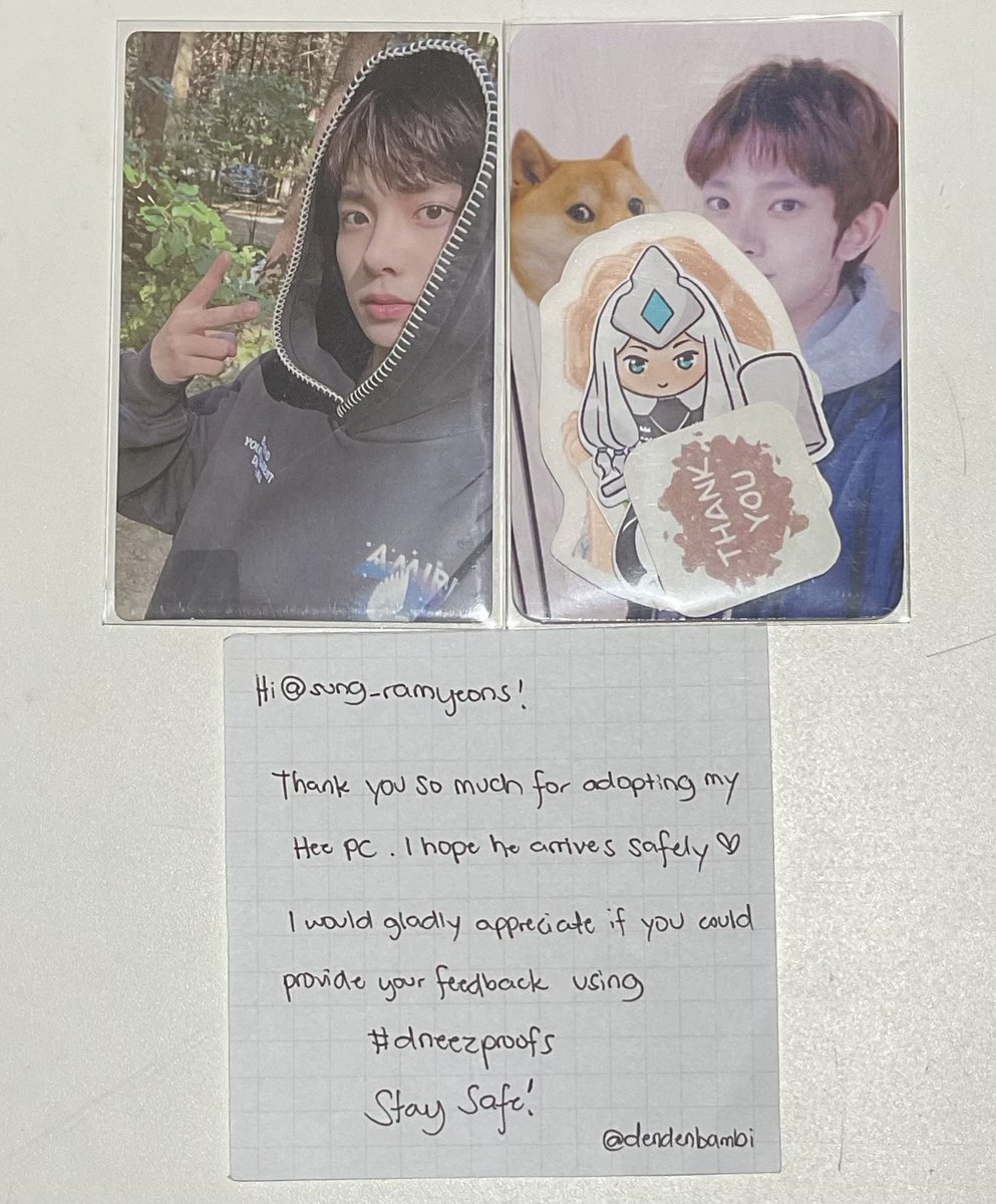sung_ramyeons's tweet photo. 📨 @dendenbambi 

Hi po! Hee arrived safely! Thank you po for letting me adopt it and for the freebies🫶🏼

#ramyeonsmails 
#dneezproofs https://t.co/bWyAlten4O