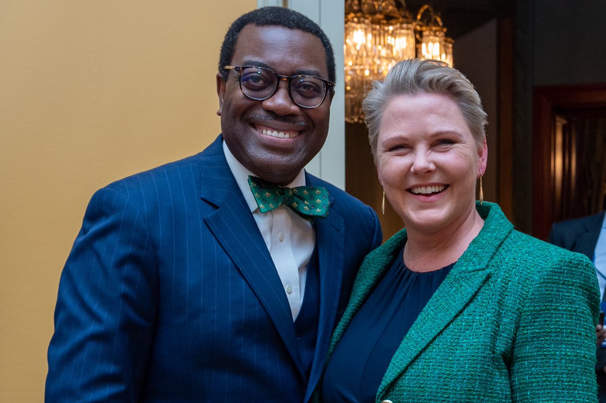 akin_adesina's tweet photo. With my dear friend, Norway’s Minister of International Development ⁦@AnneBeathe_⁩ in Oslo. We share same passion for using agriculture to change Africa and the world. Africa can feed the world. The future is green! https://t.co/jPVmavtE6r