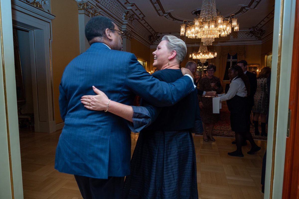 akin_adesina's tweet photo. With my dear friend, Norway’s Minister of International Development ⁦@AnneBeathe_⁩ in Oslo. We share same passion for using agriculture to change Africa and the world. Africa can feed the world. The future is green! https://t.co/jPVmavtE6r