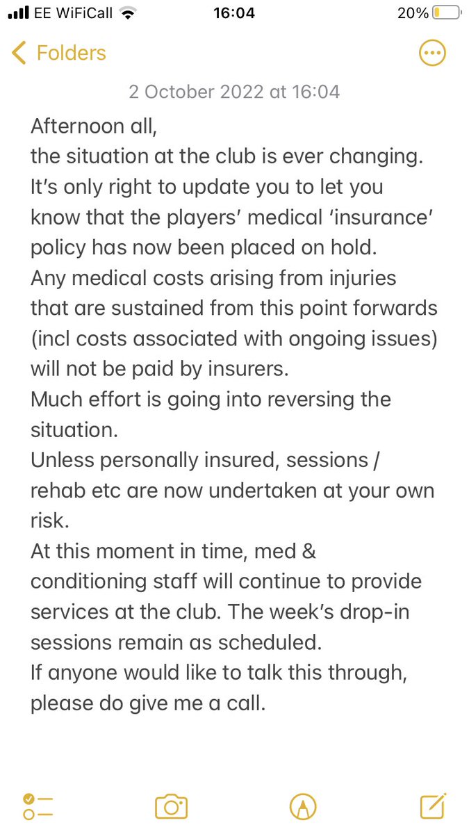 Message sent to players from <a href="/WorcsWarriors/">Worcester Warriors</a> today! This is a disgrace how are the <a href="/RFU/">Rugby Football Union</a> not coming out saying players will be given their registrations if they wish to leave???? Shows everything that is wrong with rugby. Players come a firm last!!