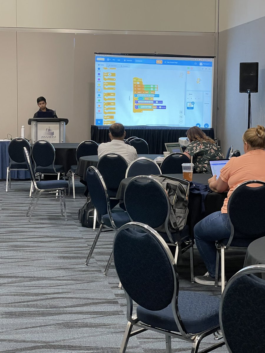 RedlandsSTEAM's tweet photo. @RedlandsSTEAM students Shriya Narayanan and  Varun Srivastava @STEMForAllKids from @RedlandsHighSch presenting “ Coding across curriculum” session at #CASTEM symposium @RedlandsUSD @RedlandsUSDSupt @RedlandsUSD_PIO #RUSD2025 https://t.co/v1QHeCUyuA