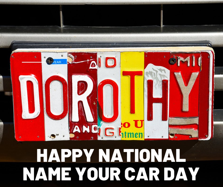 TireBarnUSA's tweet photo. It's national name your car day! So, let's hear it... what did you name your car?
Drop the names in the comments👇👇
#NationalNameYourCarDay #CarNames https://t.co/0lejSqSra1