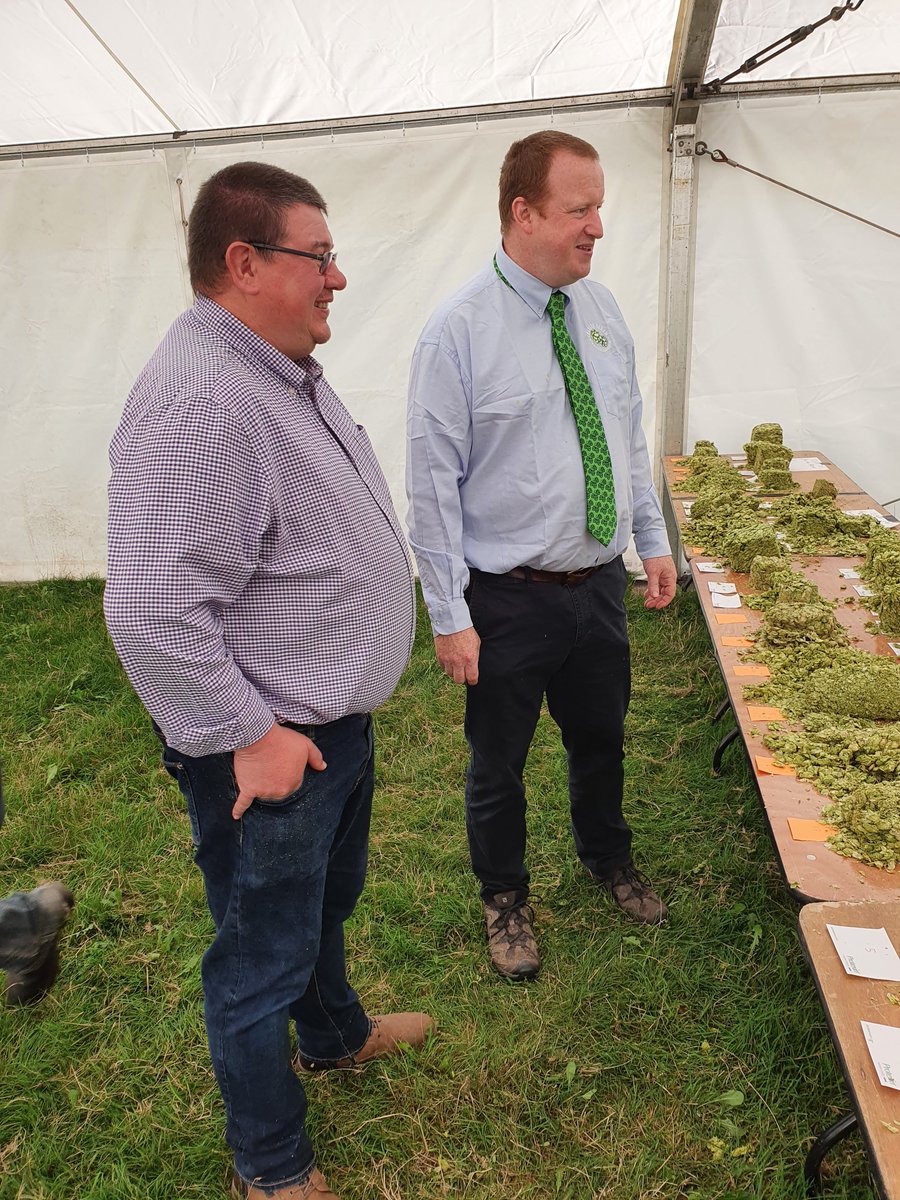 Top day helping to judge hops with @FaramWill and @bewdleybrewery1 . Also awesome to finally meet growers @Townendhopfarm and @InstoneCourt and sample their amazing hops. Thanks for asking me to help with my novice rub technique :)