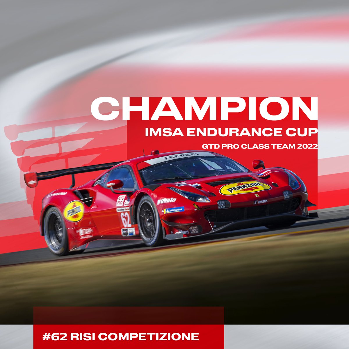 Ladies and gentlemen, let’s introduce you the 2022 #IMSA Endurance Cup drivers and team CHAMPIONS in GTD Pro🏆🏆 Congrats to @rigondavide and @DanielSerra29 for clinching the drivers title and to @risicomp for securing the team competition honours.👏🏻 #FerrariCompetizioniGT