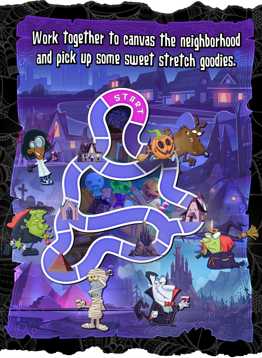 GadaboutGames's tweet photo. Where will you go next in our 🎃 #turfwargame #trickortreat #Kickstarter stretch goals game? Complete goals to earn 🎲 and find sweet treats on our neighborhood map. ➡️ https://t.co/mpGkA9xiGD https://t.co/WvjKONkVMM