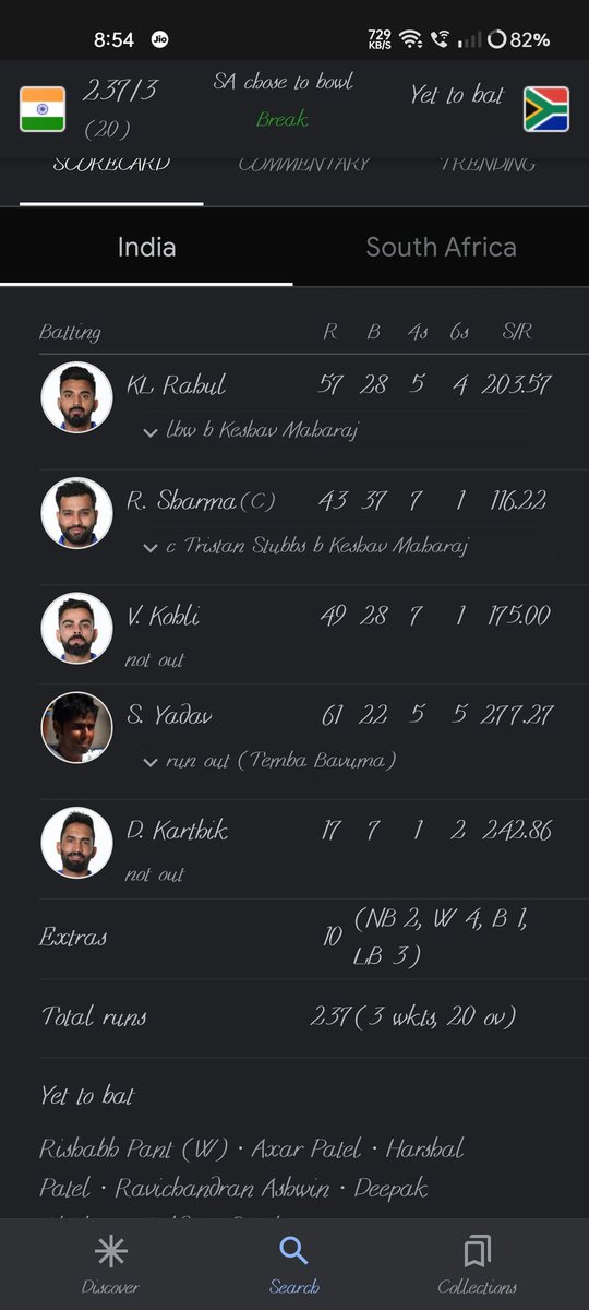 Sarbajit01's tweet photo. Where r u ? @SportyVishal 
Here see .. someone played a ODI knock in a 237 scorer t20 match 🤣 https://t.co/4VGyvfmip4