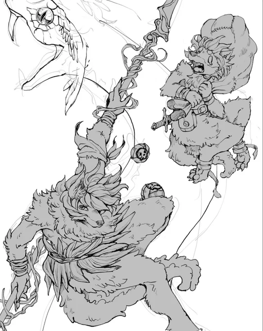 去年の今頃に、忙殺されて忘れられたイラストを発掘しました!折角ですので続きを描こうと思います٩( 'ω' )و
#wip #KeMoFan 