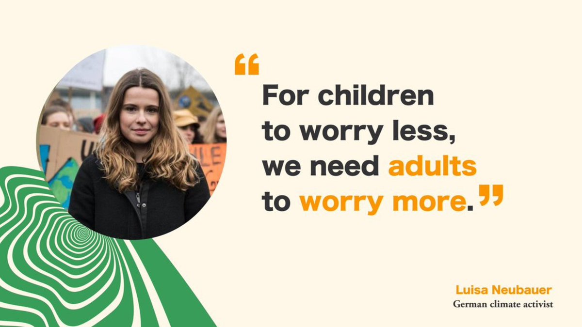 'For children to worry less, we need adults to worry more.' – @Luisamneubauer And more than worry, we need far more adults/parents using their voices & actions as part of the climate movement. The hour is very late. @Parents4Future