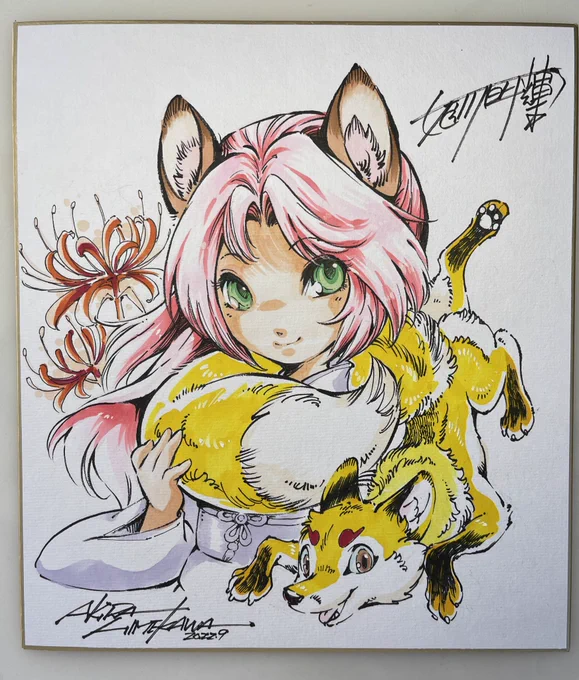 日本漫画家協会「マンガDE平和」チャリティーオークション参加色紙です。10/3にユアナ10/10に狐少女オークションが始まりまります。凄く久しぶりにユアナを描きました。どうぞ宜しくお願い致します。#マンガDE平和 #日本漫画家協会  
