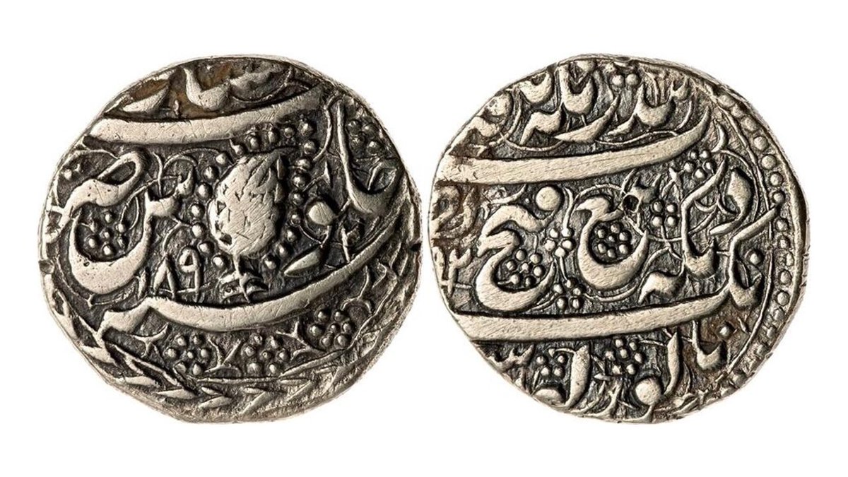 drkultar72's tweet photo. Indian Independant Kingdom ; Sikh Empire ; 
Maharaja Ranjit Singh Silver Rupee ( 1799 - 1839 ) 
KM 98.2, Dated VS 1892 (AD 1835).
Mint ; Peshawar,  “Gobind Shahi” Couplet
Weight ; 8.23 grams,
Diameter ; 22 mm,
Very Fine and Scarce.
Spink Auction Lot no. 1769. https://t.co/p8KikXP1xQ
