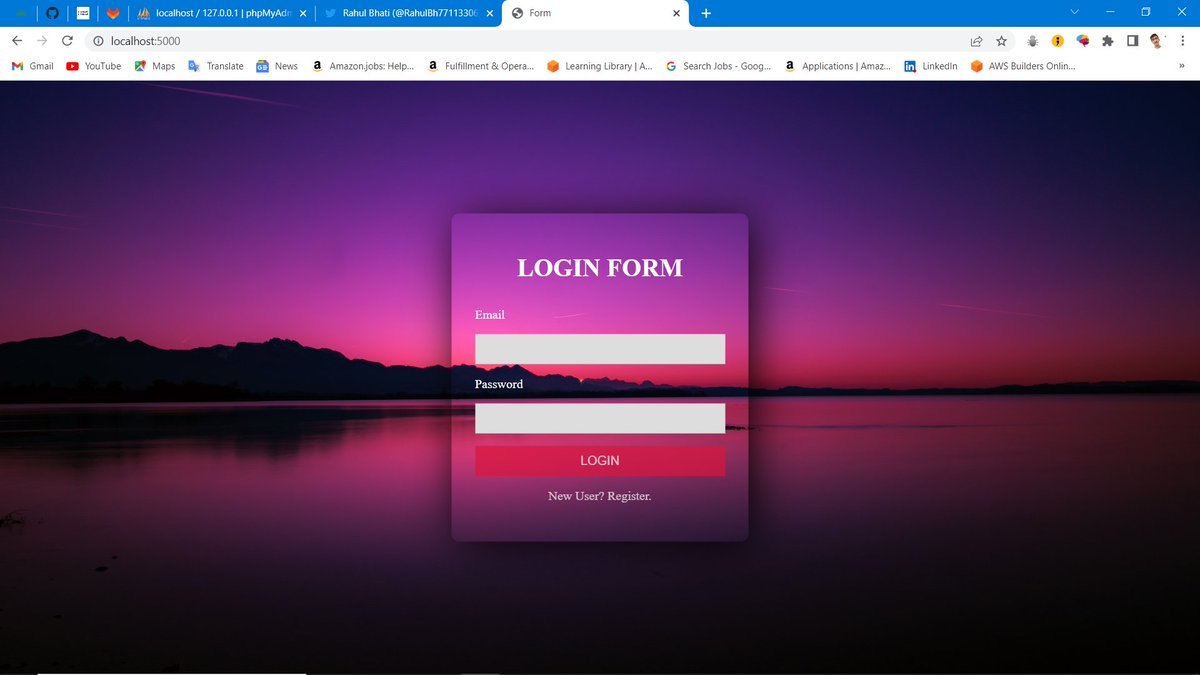 rahuldotsol's tweet image. Project 1 Login and Register Form. Displaying Profile and Change Password or Edit Record and Logout.  
#30dayofcode #30dayofdev #30dayofweb #NodeJS  #webdevelolment #webdev #expressjs #pug #backend #fullstackdeveloper #frontenddev #100daysofcoding #webdevelopers #MySQL #databases